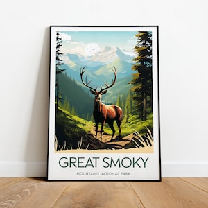 Great Smoky Mountains Reisedruck - Nationalpark, Great Smoky Mountains Druck, von NickStudios, benutzerdefinierter Text, personalisiertes Geschenk