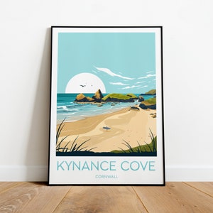 Kynance Cove travel print - Cornwall, Custom Text, Personalised Gift