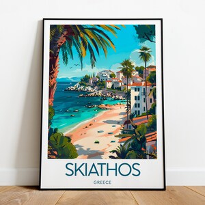 Stampa di viaggio Skiathos - Grecia, poster Skiathos, poster Skiathos, regalo di compleanno, regalo di nozze, testo personalizzato, regalo personalizzato