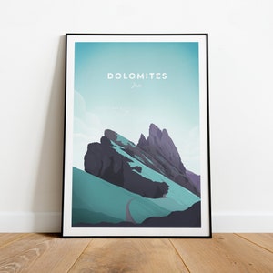 Dolomites traditional travel print - Dolomites, Italy print, Italy poster, Dolomites print, Italy artwork, Wedding gift