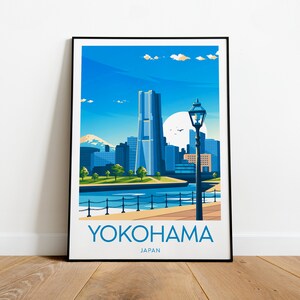 Yokohama travel print - Japan, Yokohama poster, Yokohama print, Japan poster, Wedding gift, Birthday present, Custom Text, Personalised Gift