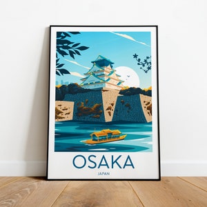 Osaka travel print - Japan, Osaka poster, Osaka print, Japan poster, Wedding gift, Birthday present, Custom Text, Personalised Gift
