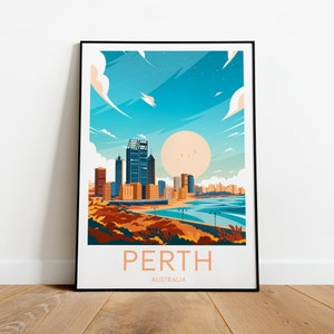 Perth travel print - Australia, Perth print, Perth poster, Wedding gift, Birthday present, Custom Text, Personalised Gift