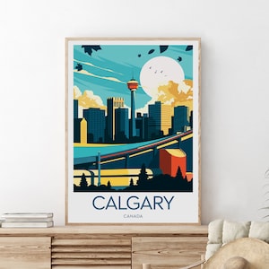 Calgary travel print - Canada, Calgary poster, Calgary print, Wedding gift, Birthday present, Custom Text, Personalised Gift