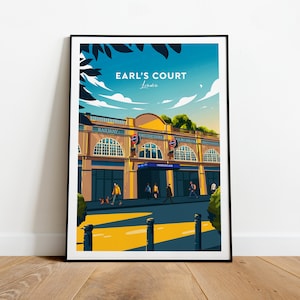 Earl&#39;s Court traditional travel print - London, London Underground, Earl&#39;s Court print, Earl&#39;s Court artwork, Tube Station, Wedding gift