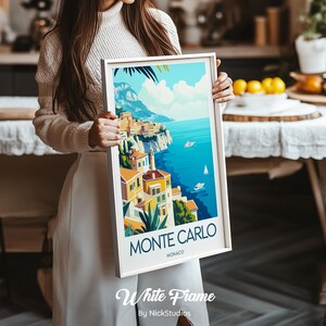 モンテカルロ旅行プリント - モナコ、フランスのリビエラ、モナコのポスター、モンテカルロプリント、誕生日プレゼント、結婚祝い、カスタムテキスト