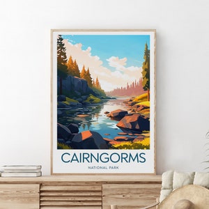 Cairngorms travel print - National Park, Cairngorms poster, Wedding gift, Birthday present, Custom Text, Personalised Gift