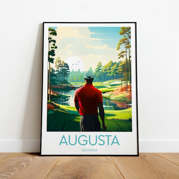 Impresión del Augusta National Golf Club - Georgia, cartel de Augusta, impresión de Masters, cartel de Masters, regalo de cumpleaños, texto personalizado, regalo personalizado