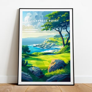 Cypress Point traditional Golf print - California, Cypress Point  poster, Cypress Point art, Wedding gift, Birthday poster, Custom Text