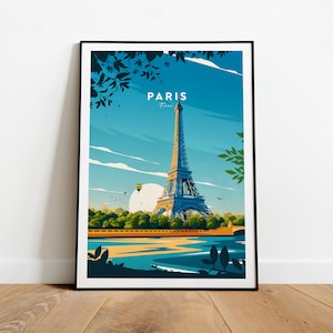 Three-dimensional Paris travel print - France, Eiffel Tower, Paris poster, Eiffel tower print, Wedding gift, By NickStudios