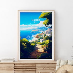 Naxos traditional travel print - Greece, Custom Text, Personalised Gift