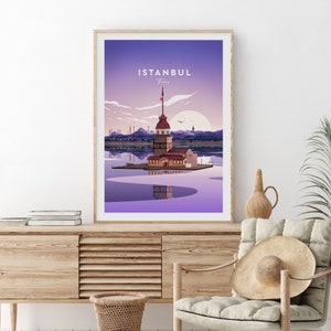 Istanbul traditional travel print Turkey, Custom Text, Personalised Gift image 4