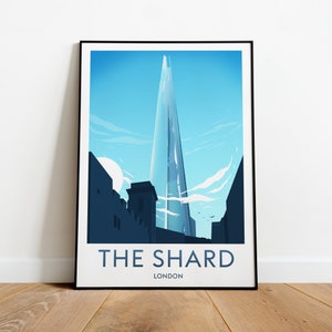 The Shard travel print - London, Shard print, Shard poster, Wedding gift, birthday present, Custom Text, Personalised Gift