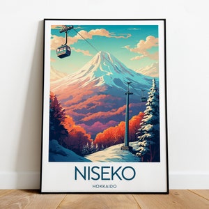 Niseko ski print - Hokkaido, Niseko poster, Wedding gift, Birthday present, Custom Text, Personalised Gift