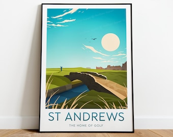 St Andrews Golf Club print - Scotland, Custom Text, Personalised Gift