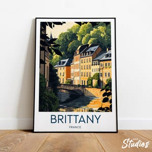 Impresión de viaje a Bretaña - Francia, póster de Bretaña, impresión de Bretaña Francia, regalo de boda, regalo de cumpleaños, texto personalizado, regalo personalizado