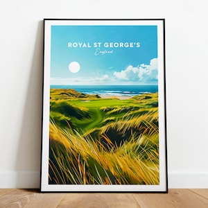 Stampa tradizionale da golf Royal St Georges - Golf inglese, poster Royal St Georges, stampa Royal St Georges, regalo di compleanno, regalo di nozze