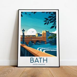 Bath travel print - United Kingdom, Bath poster, Wedding gift, Birthday present, Custom Text, Personalised Gift