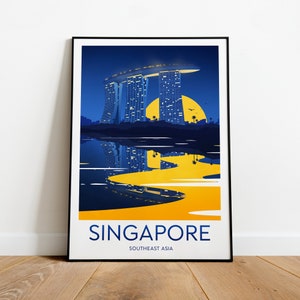 Singapore travel print, Singapore poster, Singapore print, Wedding gift, Birthday present, Custom Text, Personalised Gift