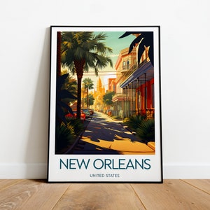 New Orleans travel print - United States,  Louisiana print,  Louisiana poster, Birthday present, Wedding gift, Custom text