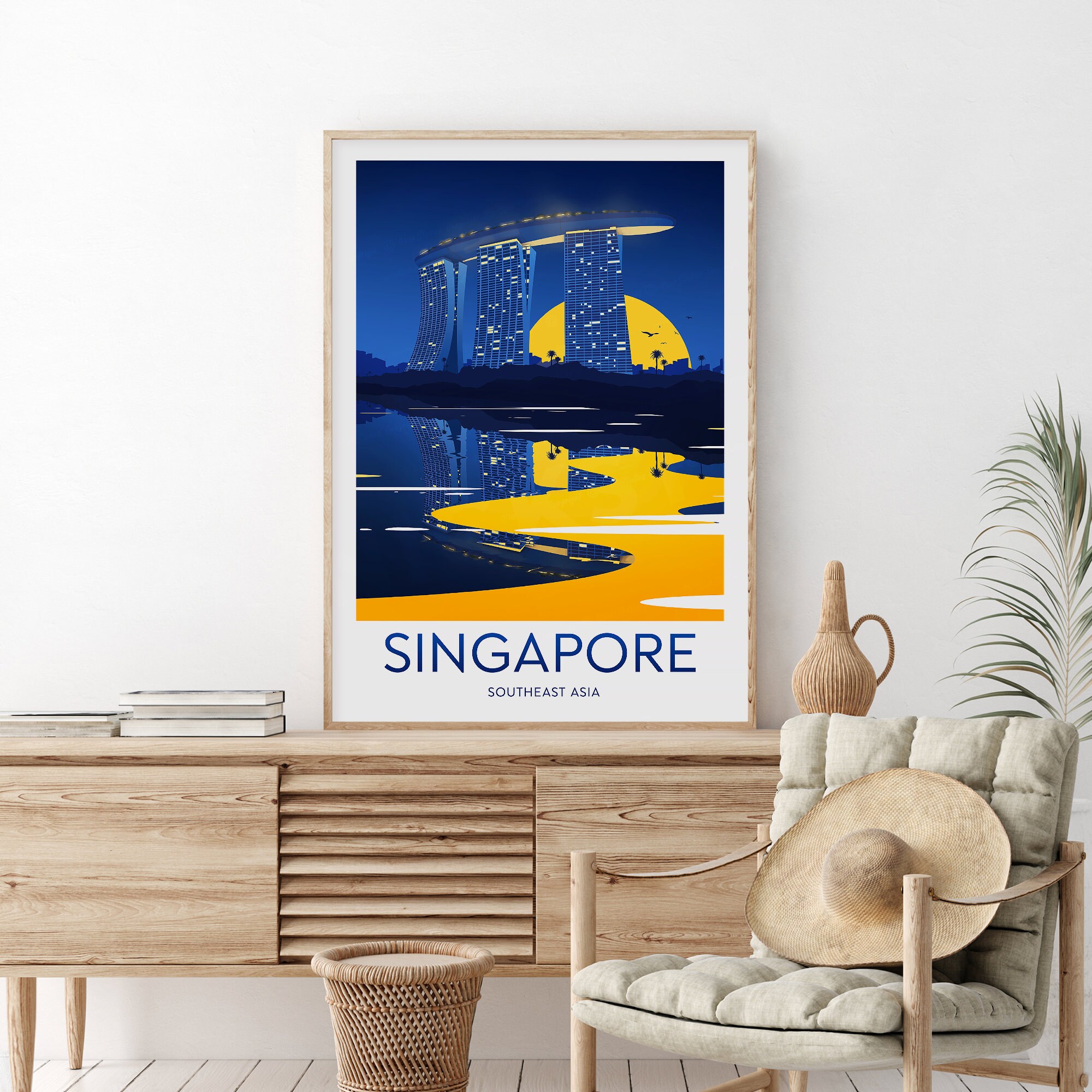 Singapore Travel Print Singapore Poster Singapore Print Etsy
