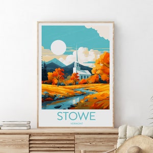 Stowe Reisedruck - Vermont, USA, Vermont Poster, Geburtstagsgeschenk, Benutzerdefinierter Text, personalisiertes Geschenk