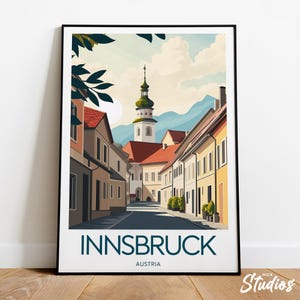 Innsbruck travel print - Austria, Innsbruck poster, Innsbruck print, Tyrol artwork, Innsbruck illustration, Tyrol painting