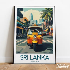 Sri Lanka Reise Print - Süd Asien, Sri Lanka Poster, Sri Lanka Stadt Print, Tuk Tuk Poster, Geburtstagsgeschenk, Hochzeitsgeschenk, Wunschtext
