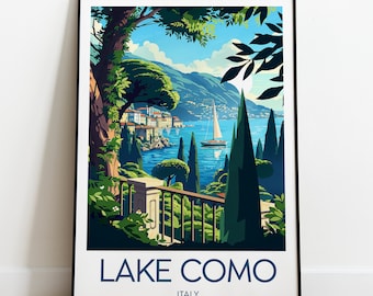 Lake Como travel print - Italy, Lake Como print, Lake Como poster, Italy print, Wedding gift, Custom Text, Personalised Gift