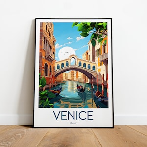 Venice travel print - Italy, Venice poster, Venice artwork, Birthday present, Wedding Gift, Custom Text, Personalised Gift