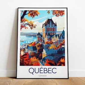 Québec travel print - Canada, Québec poster, Quebec print, Wedding gift, Birthday present, Custom Text, Personalised Gift