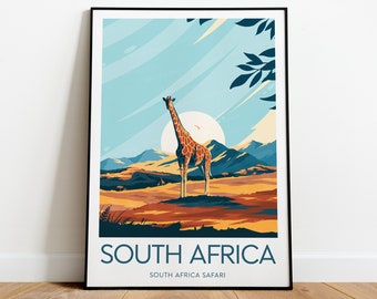 South Africa travel print - South Africa Safari, South Africa Poster, Wedding gift, Birthday, Custom Text, Personalised Gift
