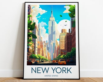 New York City travel print - United States, Empire State, New York poster, Wedding gift, Custom Text, Personalised Gift