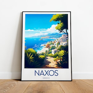 Naxos travel print - Greece, Naxos poster, Custom Text, Personalised Gift