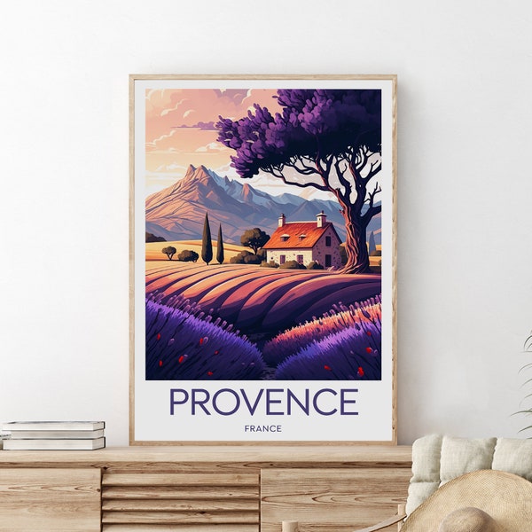 Provence travel print - France, Provence poster,France travel art, Wedding gift, Custom Text, Personalised Gift