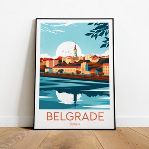 Belgrade travel print - Serbia, Belgrade poster, Belgrade artwork, Serbia poster, Wedding Gift, Custom Text, Personalised Gift