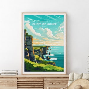 Cliffs of Moher Reisedruck - Irland, Cliffs of Moher Druck, Dublin Poster, Hochzeitsgeschenk, Geburtstagsgeschenk