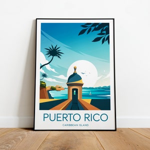Impresión de viaje de Puerto Rico - Isla del Caribe, Impresiones de viaje, Regalo de cumpleaños, Regalo de boda, Texto personalizado, Regalo personalizado
