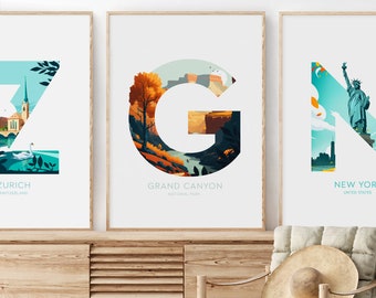 Any Letters + Any locations - Personalised,  Alphabet Letters - Choose any locations from our store(NickStudios)