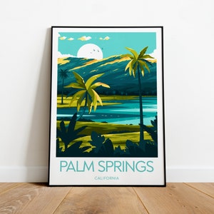 Palm Springs travel print - California, California poster, United States print, Birthday present, Custom Text, Personalised Gift