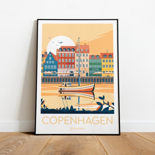 Copenhagen Print Denmark Poster Copenhagen Wall Art - Etsy
