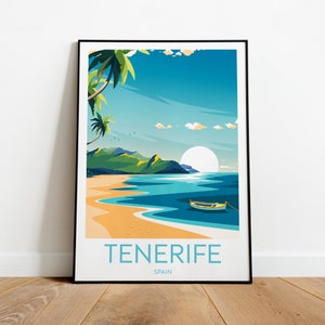 Tenerife travel print - Spain, Travel prints, Birthday gift, Wedding present, Custom Text, Personalised Gift