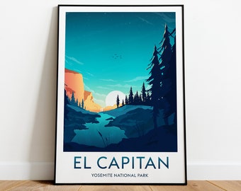 El Capitan travel print - Yosemite National Park, El Capitan print, El Capitan poster, Yosemite print, Yosemite poster by NickStudios