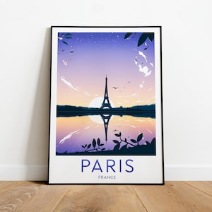 Paris travel print - Eiffel Tower, Paris poster, Eiffel Tower wall art, Birthday present, Wedding gift, Custom Text, Personalised Gift