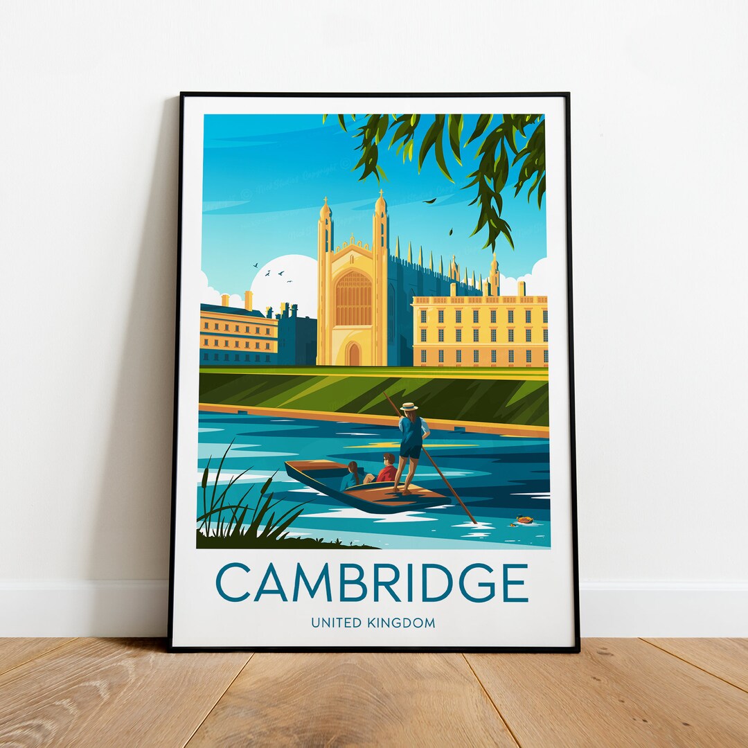 Cambridge Travel Print United Kingdom Cambridge Poster Etsy