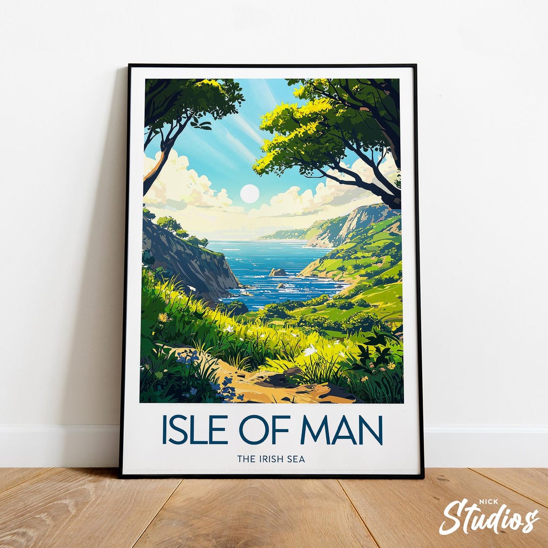 Isle of Man Travel Print Irish Sea, Isle of Man Poster, Travel Prints Isle of Man Travel Print Irish Sea, Isle of Man Poster, Travel Prints