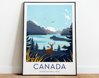 Canada travel print - Jasper National Park, Canada print, Canada poster, wedding gift, birthday present, Custom Text, Personalised Gift