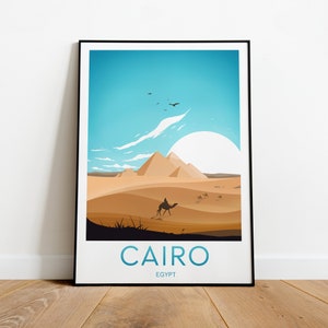 Cairo travel print Egypt, Cairo print, Cairo poster, wall art, birthday gift, wedding present, Custom Text, Personalised Gift image 1