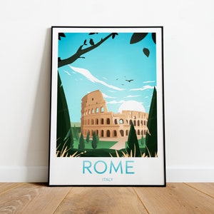 Impression de voyage à Rome - Colisée, affiche de Rome, impression d'Italie, affiche d'Italie, cadeau de mariage, texte personnalisé, cadeau personnalisé