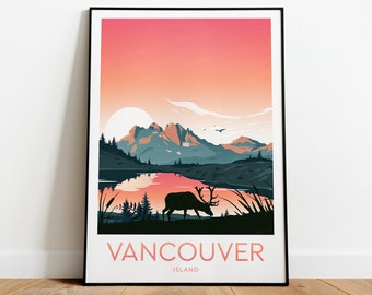 Vancouver Island travel print, Custom Text, Personalised Gift